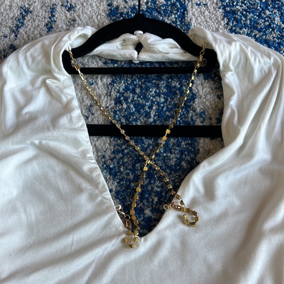 superdown Jewels Cross Front Bodysuit in White S - Picture 8 of 12